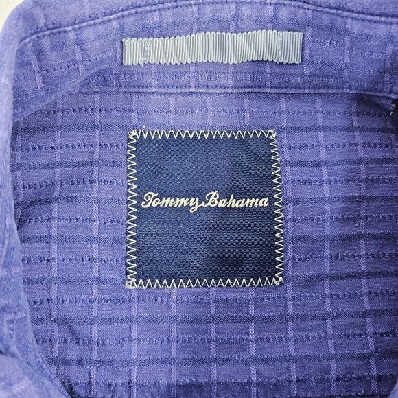 Tommy Bahama Men’s Large Purple Silk Cotton Blend Textured Long Sleeve Shirt - Picture 3 of 8
